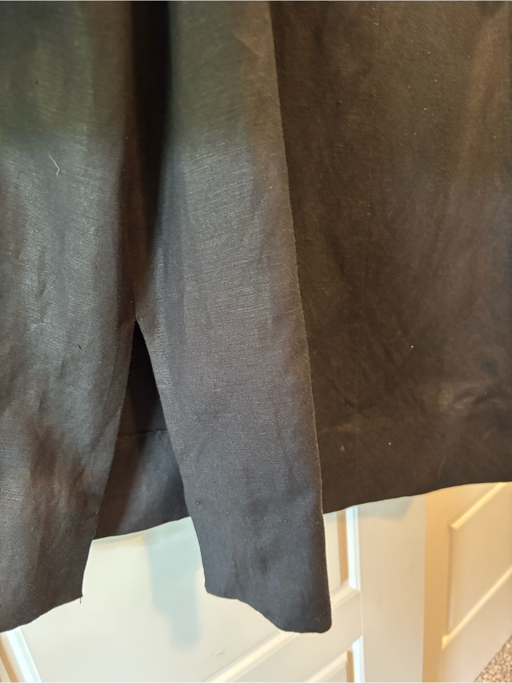 2-Pc Black Linen Dress Vintage Positive Attitude - Picture 8 of 9